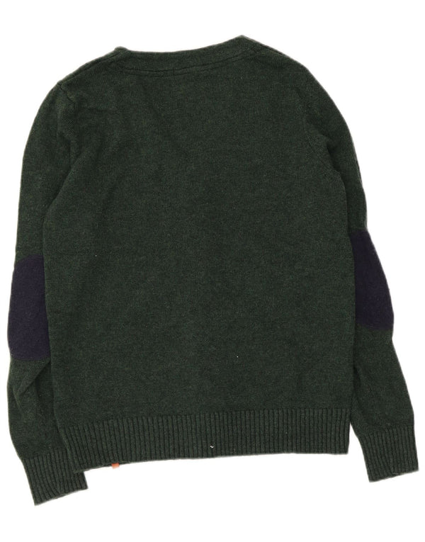 Sweter męski Jack & Jones, średni zielony, wełna owcza
