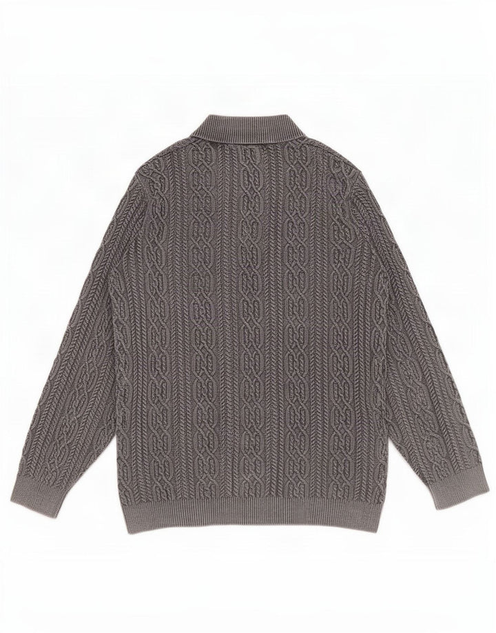 Męski sweter zapinany na guziki Joe Browns, 2XL, szara bawełna