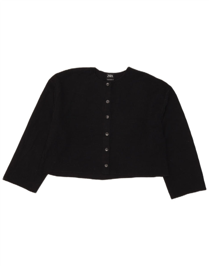 Sweter damski Zara Crop Cardigan UK 12, średni czarny poliester
