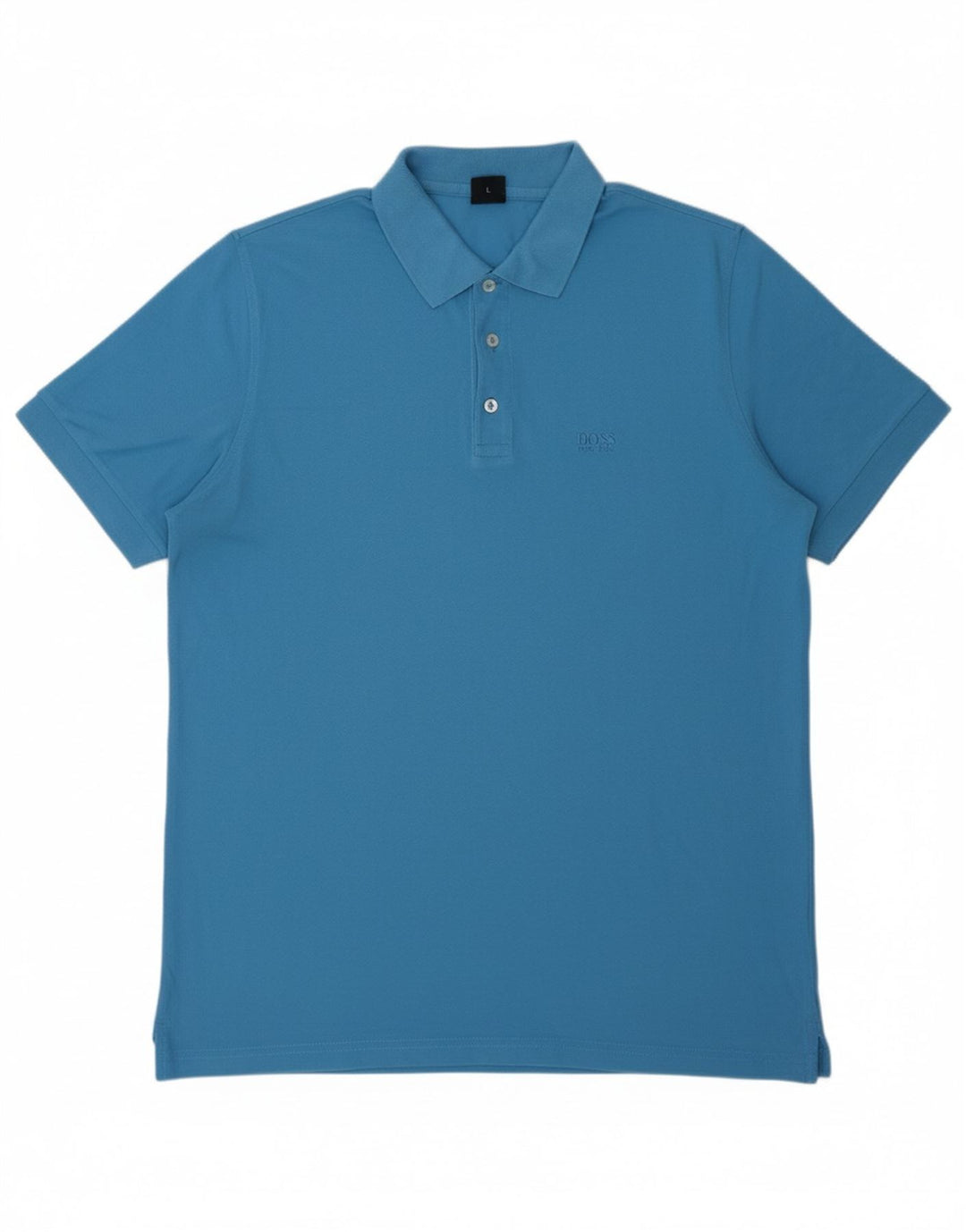 HUGO BOSS Mens Polo Shirt Large Blue Cotton