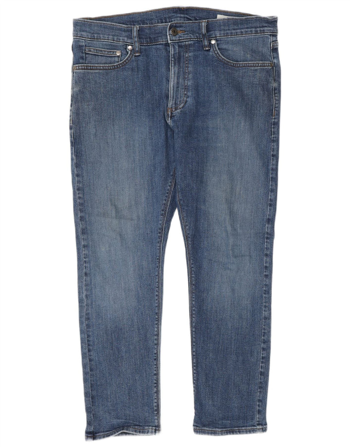 Marks & Spencer Męskie jeansy slim W34 L27 Niebieskie bawełniane