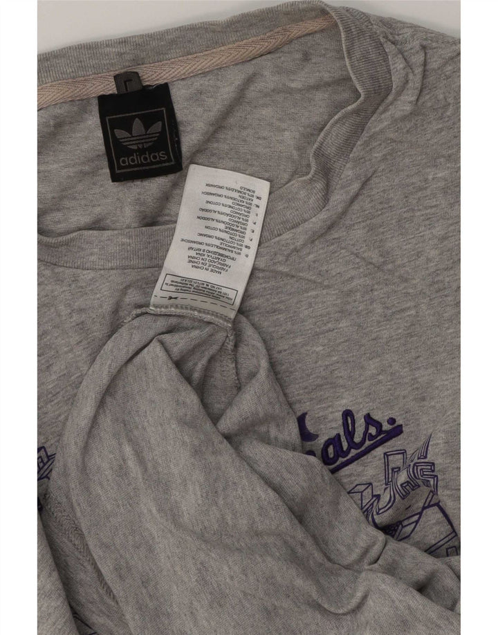 Męska koszulka z grafiką Adidas, duża, szara, bawełniana