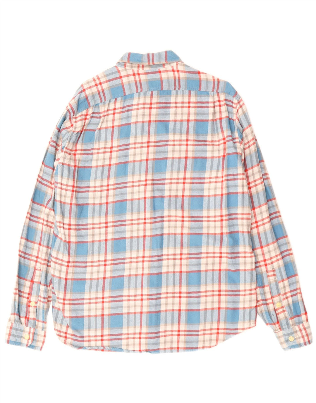 J. CREW Męska koszula flanelowa slim fit, duża, bawełniana w niebieską kratkę