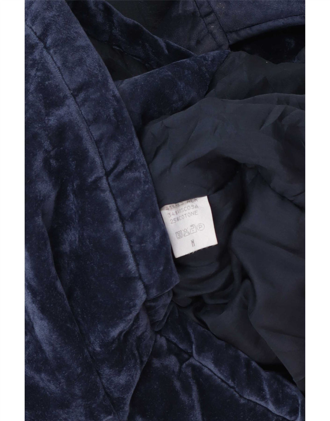 Vintage damski, oversize'owy, aksamitny płaszcz wiatrówka UK 14, średni granat