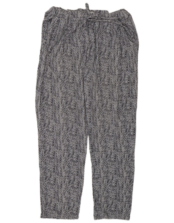 White Stuff Womens Casual Trousers UK 18 XL W36 L30 Navy Blue Chevron