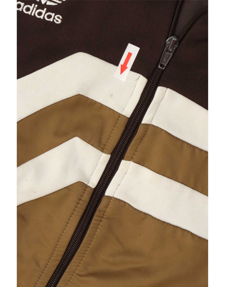 Adidas Męska bluza dresowa, duża, brązowa, bawełniana z blokami kolorów
