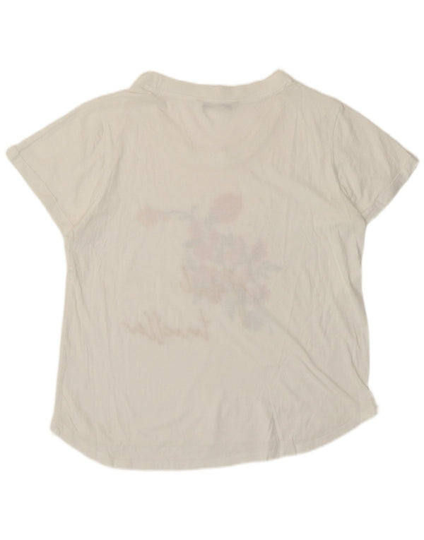Desigual Womens Graphic T-Shirt Top UK 16 Large White Floral