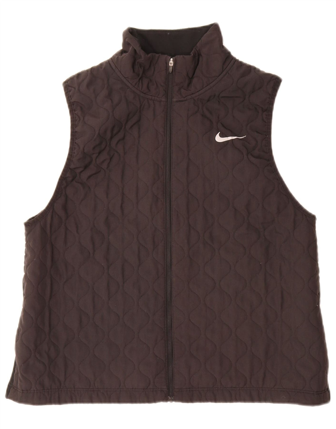 Damska pikowana kamizelka Nike UK 16, duża, czarna, poliester