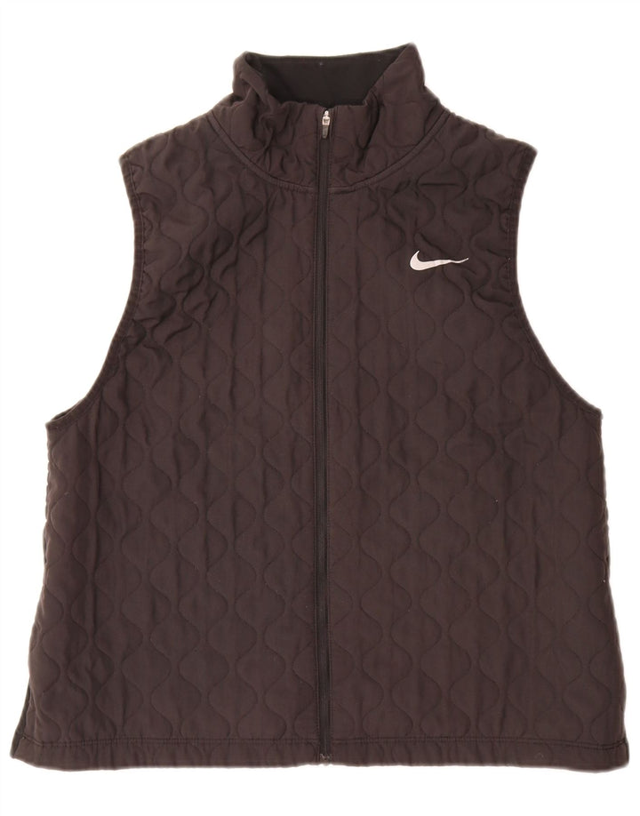 Damska pikowana kamizelka Nike UK 16, duża, czarna, poliester