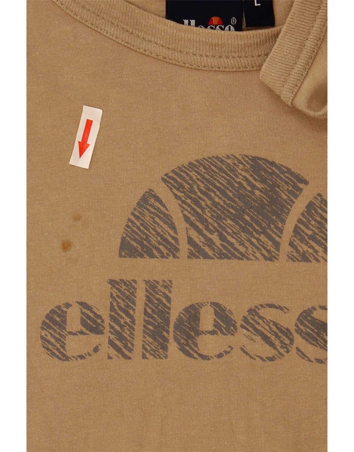 Damski top graficzny Ellesse z długim rękawem, UK 16, duży brązowy