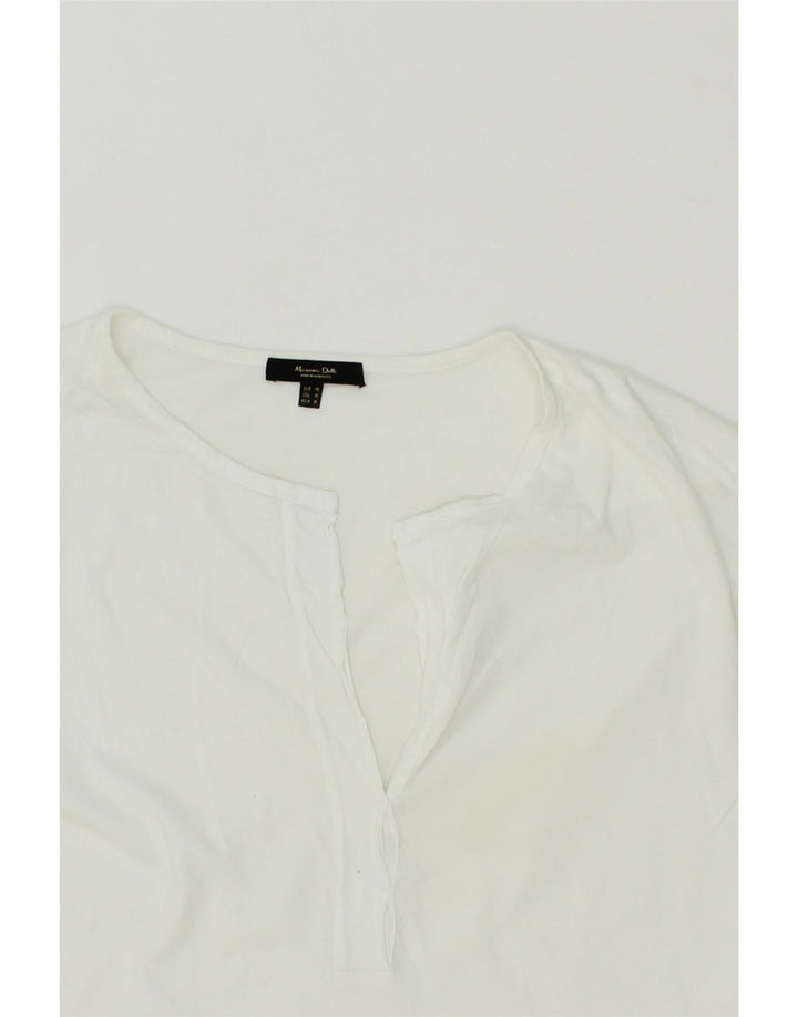 MASSIMO DUTTI Womens Sleeveless Blouse Top UK 14 Medium White Cotton Vintage Massimo Dutti and Second-Hand Massimo Dutti from Messina Hembry 
