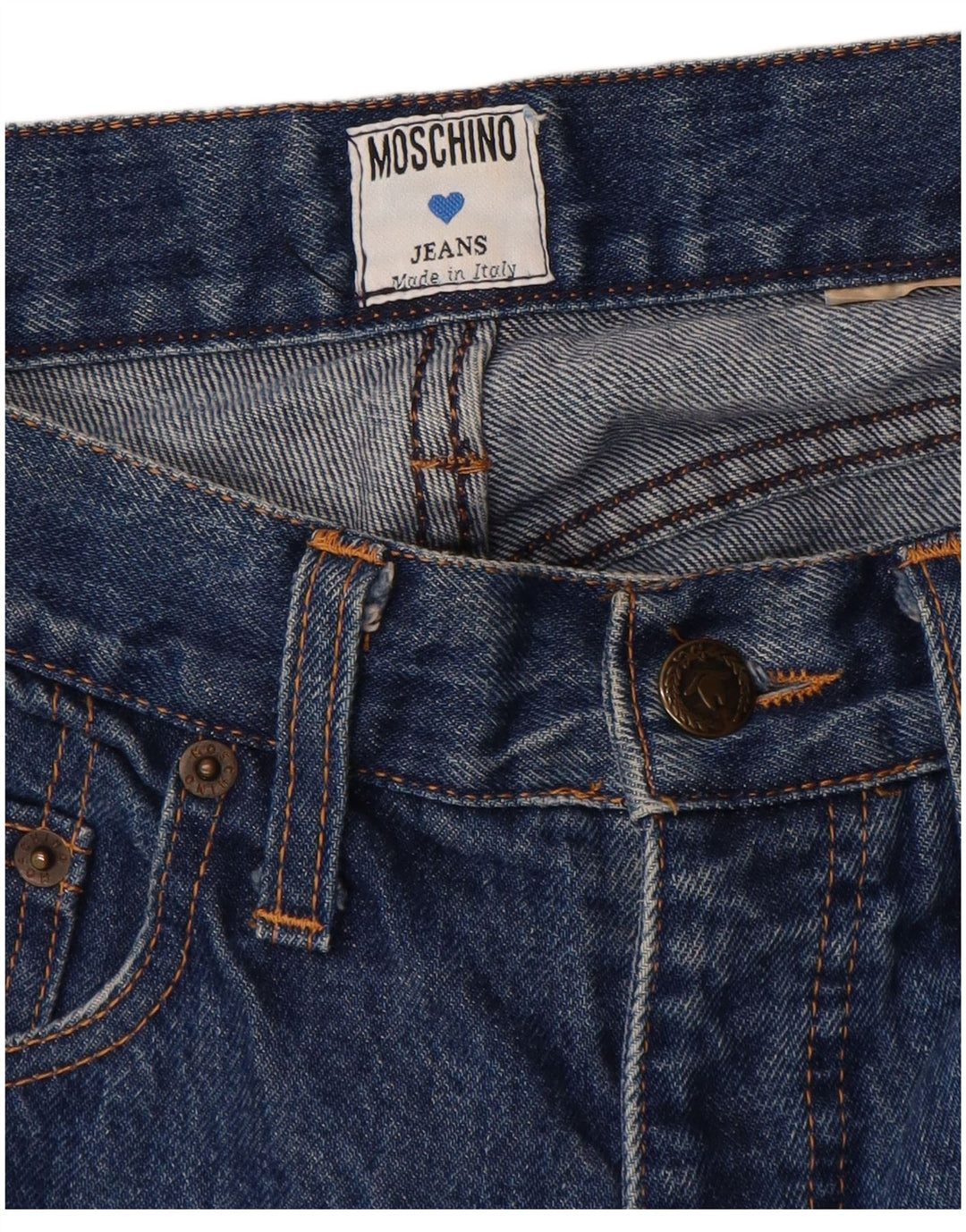 Damskie jeansy Moschino Tapered W28 L30 Niebieskie