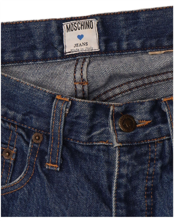 Damskie jeansy Moschino Tapered W28 L30 Niebieskie