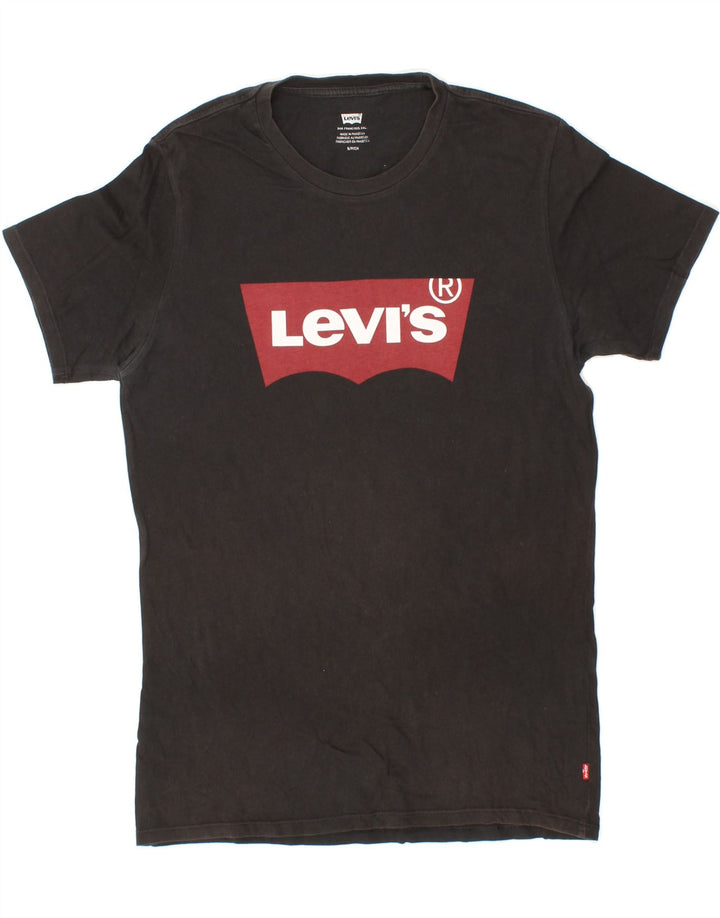 LEVI'S Mens Graphic T-Shirt Top Small Black Cotton Vintage Levi's and Second-Hand Levi's from Messina Hembry 