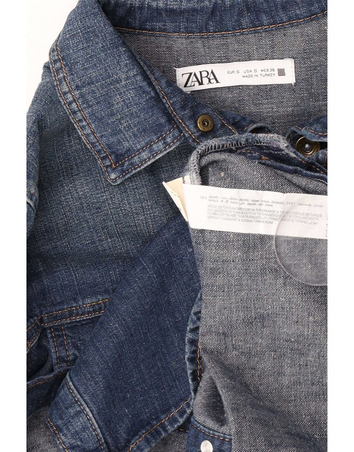Damska koszula dżinsowa Zara UK 10 Small, niebieska, bawełniana