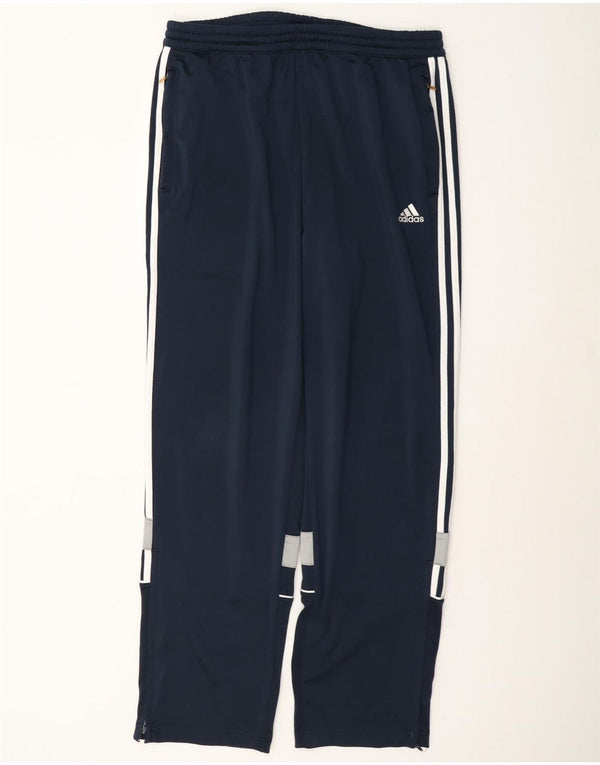 Męskie spodnie dresowe Adidas UK 44/46, duże, granatowe, z blokami kolorów