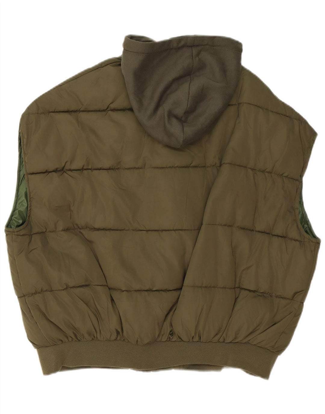 Damska kamizelka z kapturem, oversize, wyściełana, zara, UK 10, mała, khaki, poliester