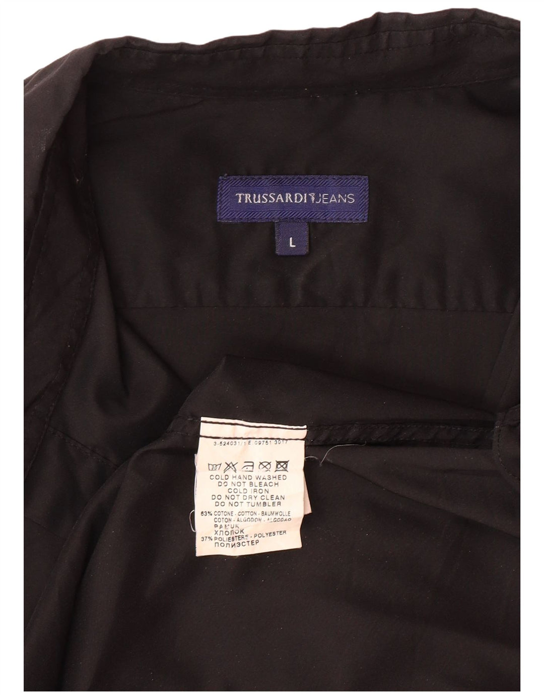 Koszula męska TRUSSARDI JEANS, duża, czarna, bawełniana