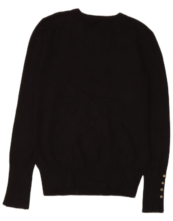 Damski sweter ZARA z dekoltem w łódkę UK 12 Średni czarny wiskoza