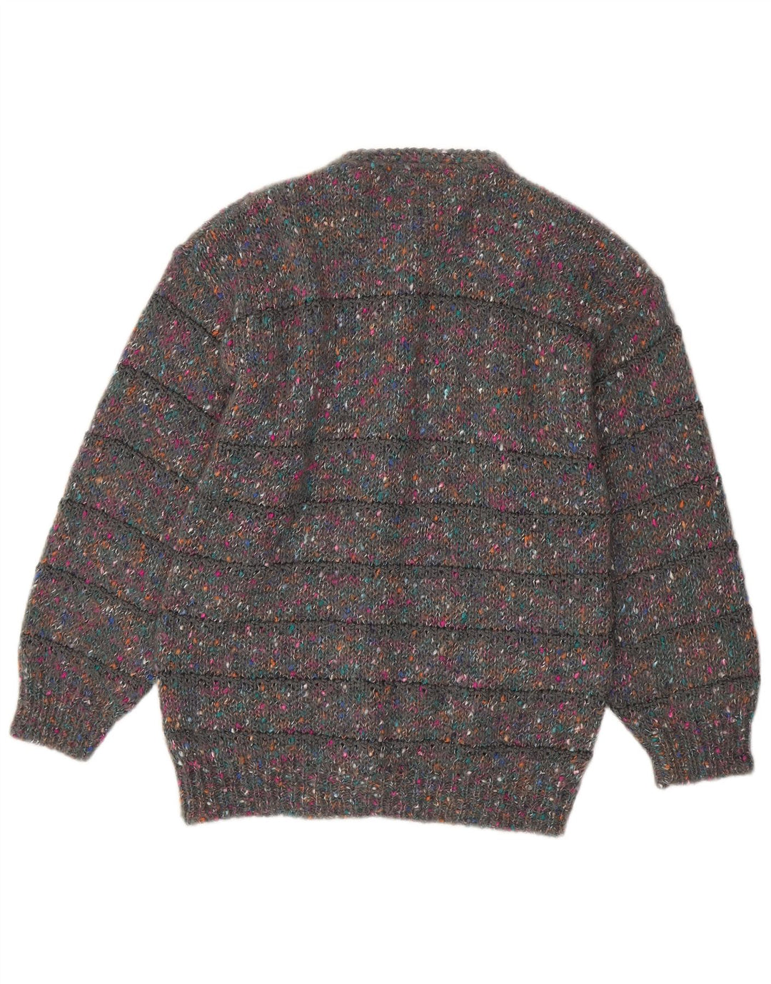 Sweter damski w stylu vintage, UK 16, duży, szary, wełniany