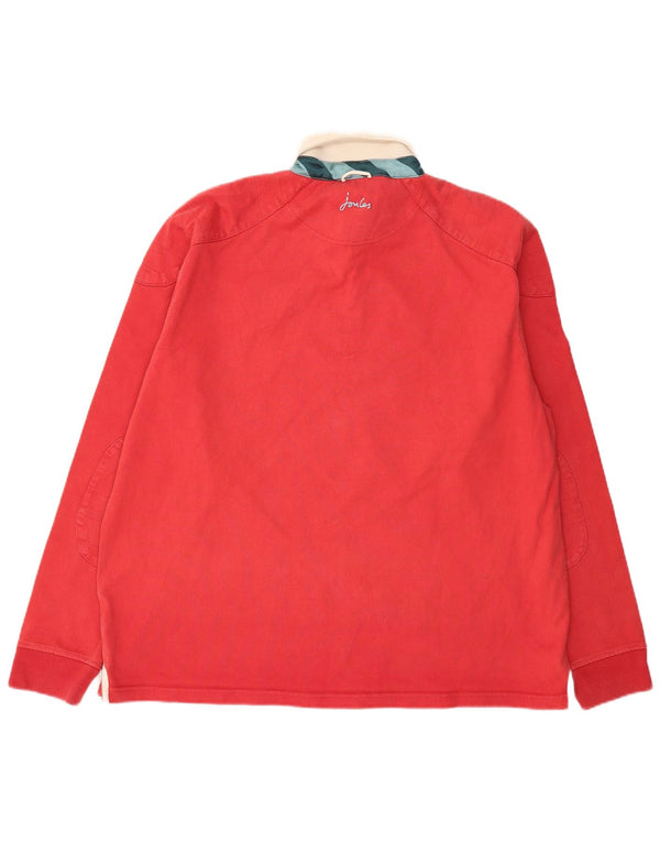 Męska koszulka polo do rugby JOULES z długim rękawem, 2XL, bawełniana w kolorze czerwonym