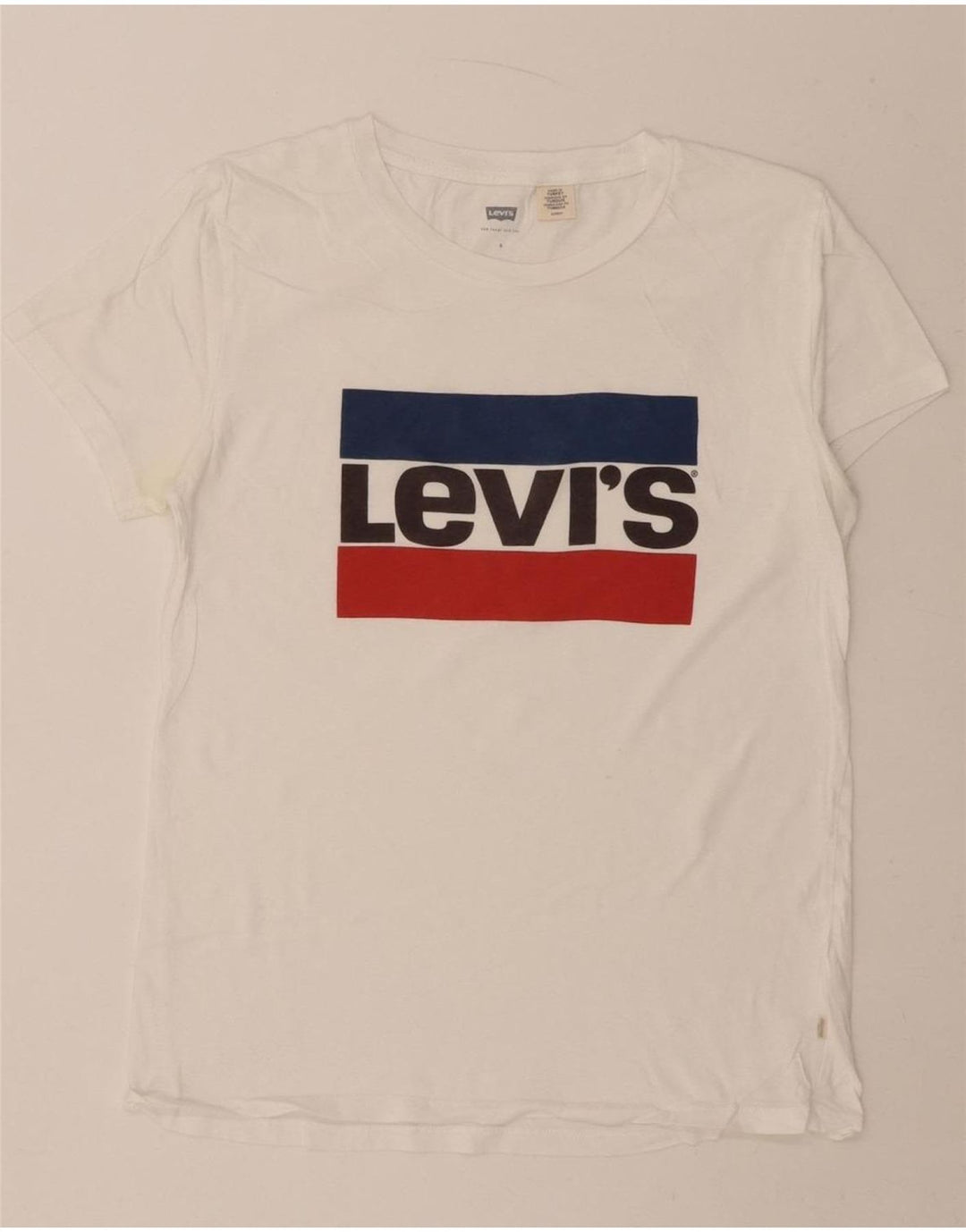 LEVI'S Mens Graphic T-Shirt Top Small White Vintage Levi's and Second-Hand Levi's from Messina Hembry 