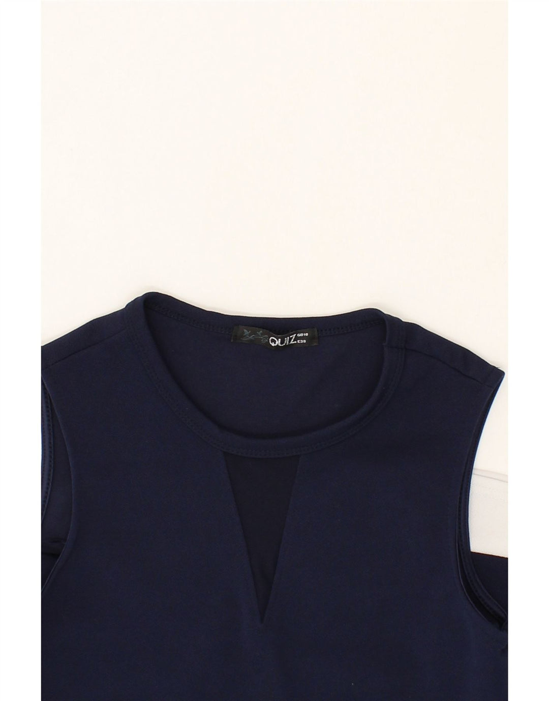 QUIZ Womens Sleeveless A-Line Dress UK 10 Small Navy Blue Polyester Vintage Quiz and Second-Hand Quiz from Messina Hembry 