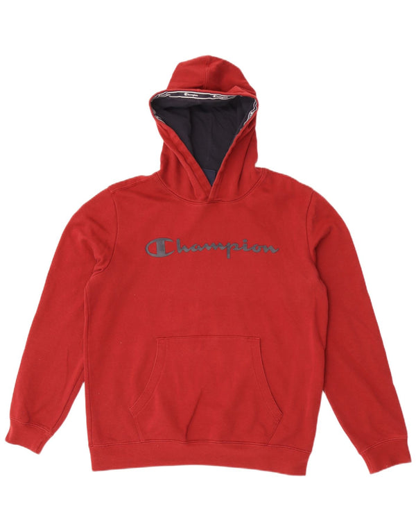 Chłopięcy sweter z kapturem Champion z grafiką, 15-16 lat, 2XL, czerwony, bawełniany