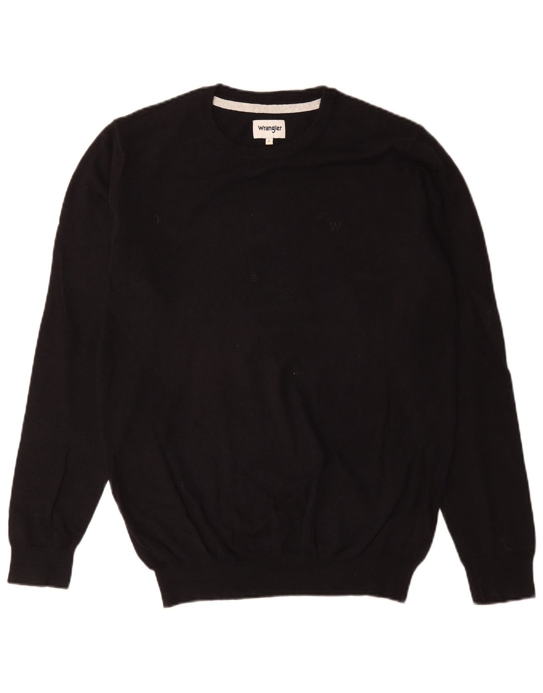 Wrangler Męski sweter z okrągłym dekoltem, duży, czarny, bawełniany