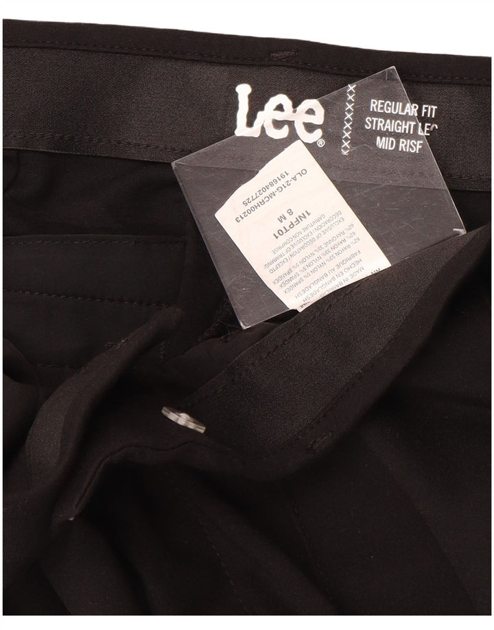 Damskie spodnie garniturowe LEE o regularnym kroju ze średnim stanem US 8 Medium W30 L32 czarne