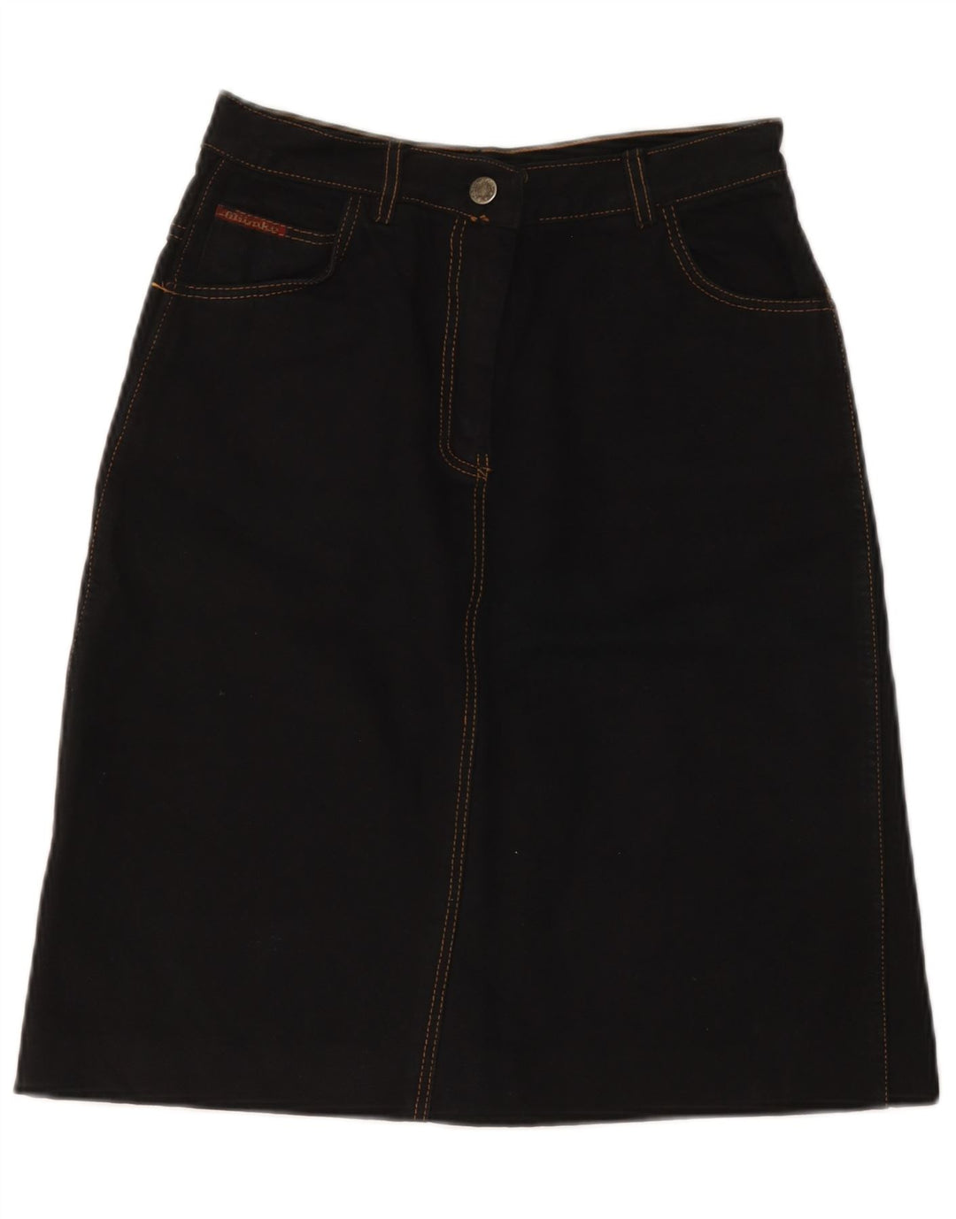 Damska spódnica dżinsowa w stylu vintage IT 42 Medium W28 Czarna bawełna