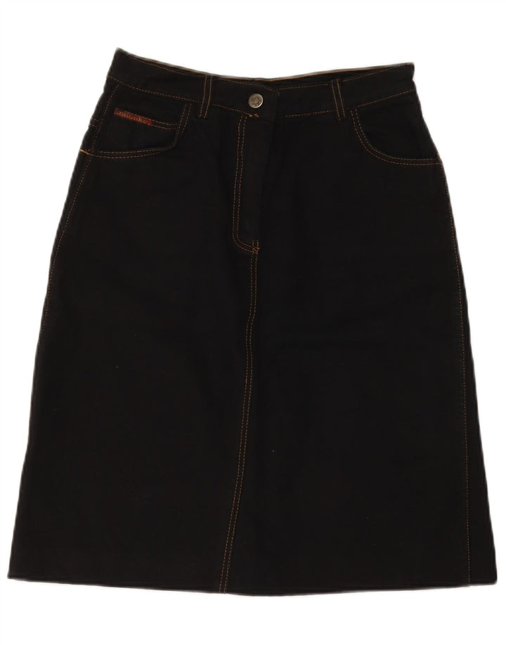 Damska spódnica dżinsowa w stylu vintage IT 42 Medium W28 Czarna bawełna
