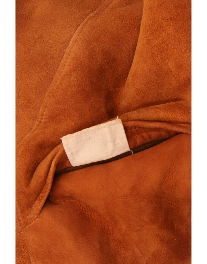 Płaszcz damski w stylu vintage IT 44 Średni beżowy płaszcz Shearling Classic