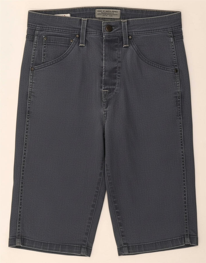 JACK & JONES Mens Denim Shorts Small W29 Navy Blue Cotton