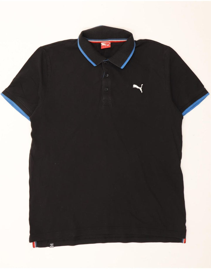 PUMA Mens Polo Shirt Large Black Cotton Vintage Puma and Second-Hand Puma from Messina Hembry 