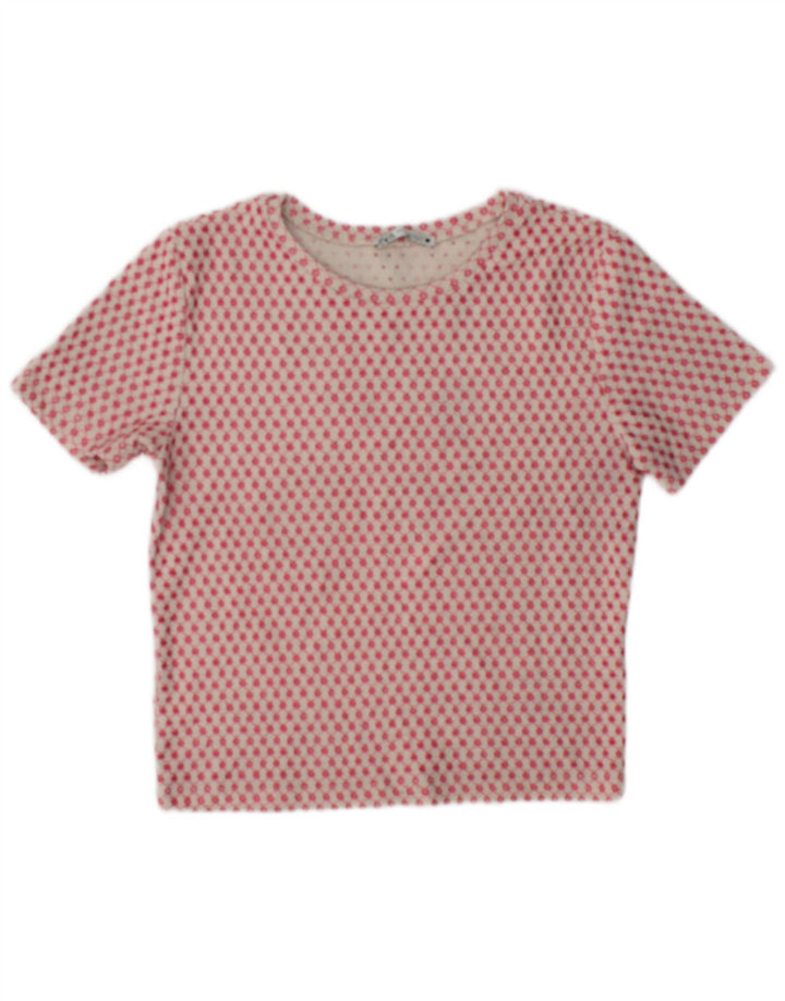 Damski krótki top Zara UK 12, średni różowy geometryczny