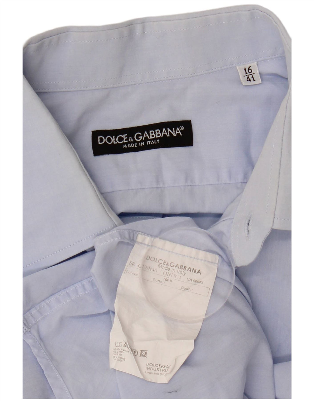 Koszula męska DOLCE & GABBANA, rozmiar 16 41, duża, niebieska, bawełniana