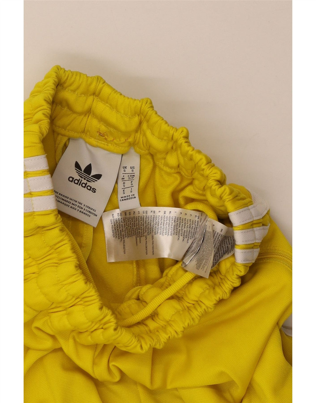 Damskie spodnie dresowe ADIDAS UK 8, małe, żółte, poliestrowe