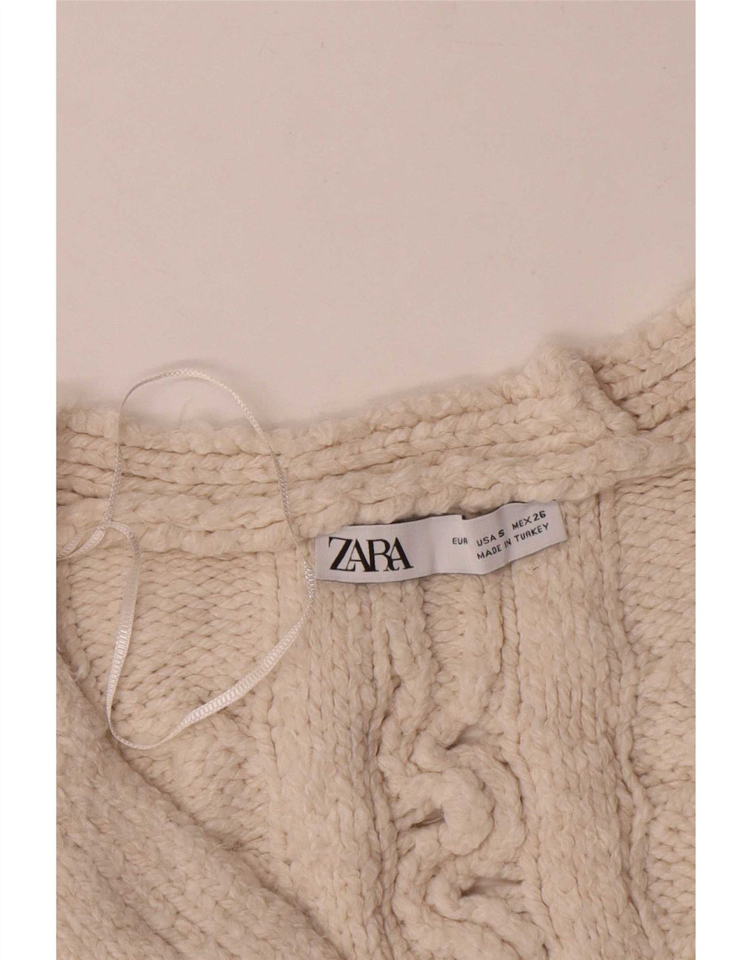 Damski sweter oversize Zara Crop Oversize UK 10 Small White Acryl