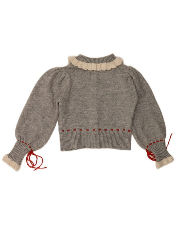 Sweter damski Zara Crop Cardigan UK 12 Średni szary kwiatowy akryl