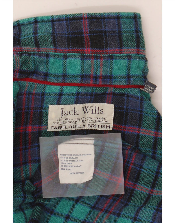 Męska koszula flanelowa Jack Wills, bawełniana w średnią zieloną kratkę