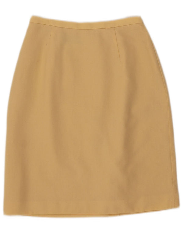 Laura Ashley Damska spódnica ołówkowa z wysokim stanem UK 10 Small W24 Żółta wełna