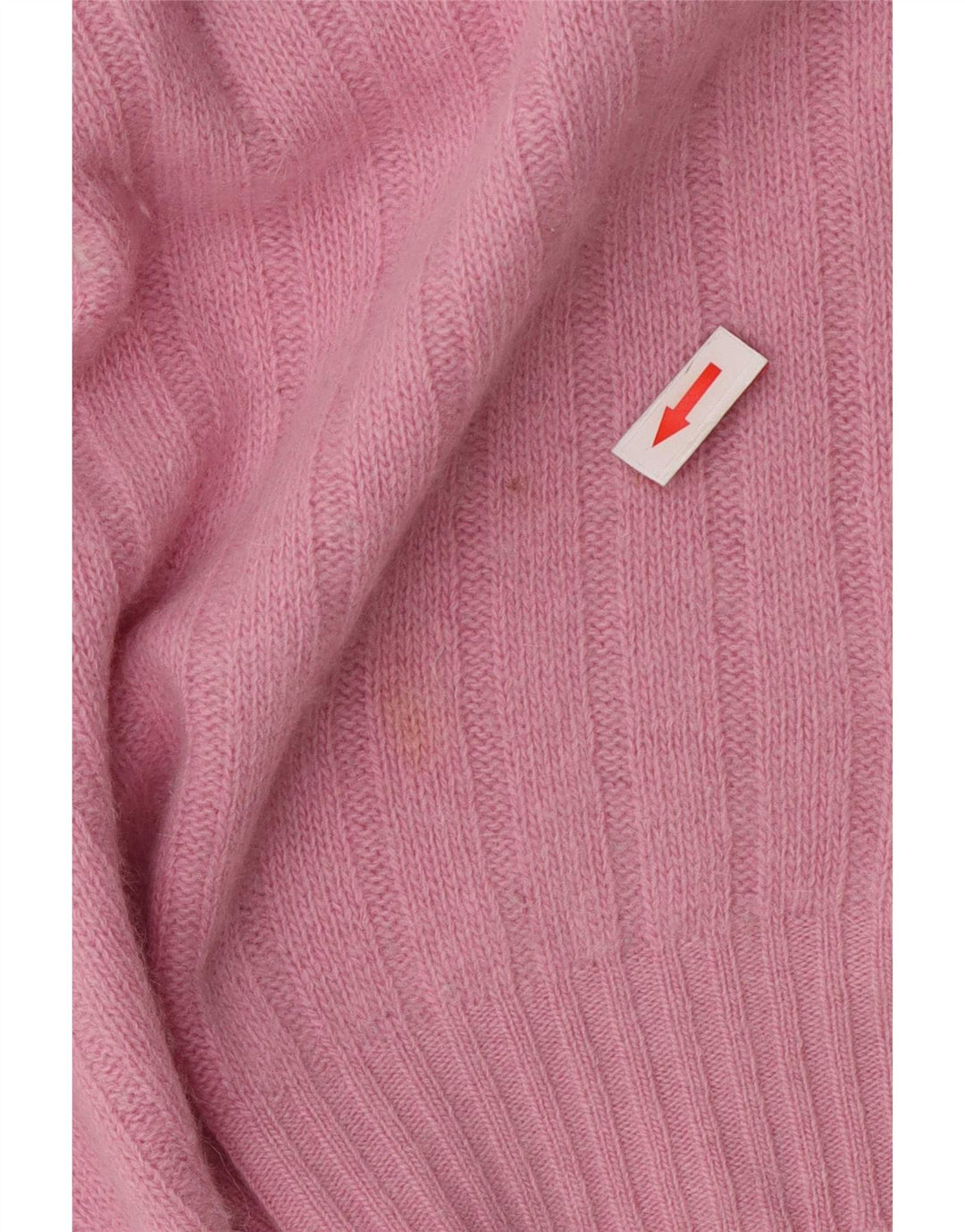 Sweter damski w stylu vintage z wywijanym dekoltem UK 14, średni róż