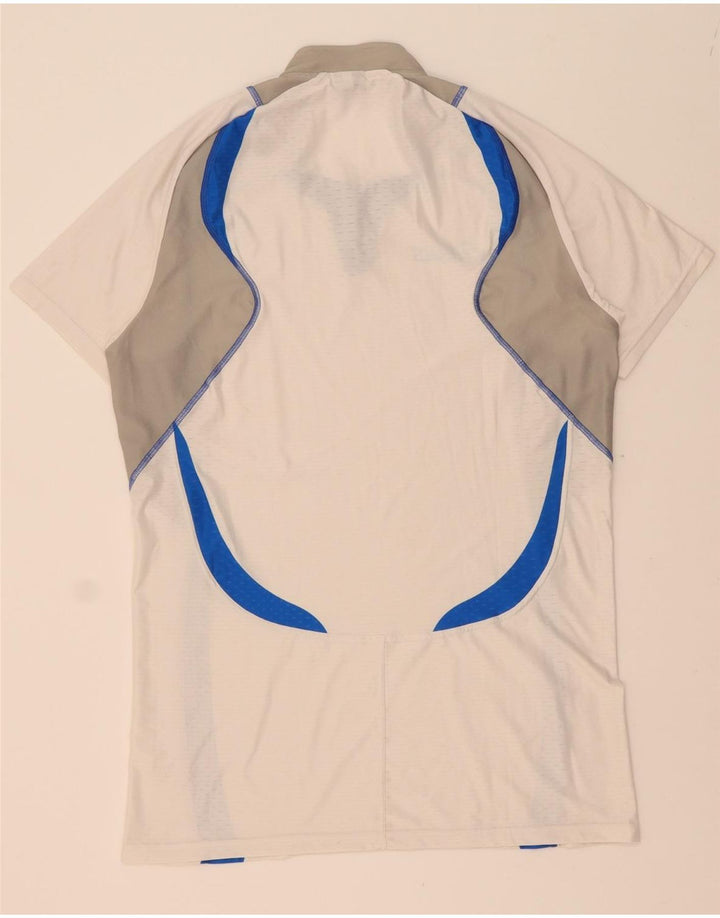 ASICS Mens T-Shirt Top XL White Colourblock Polyester Vintage Asics and Second-Hand Asics from Messina Hembry 
