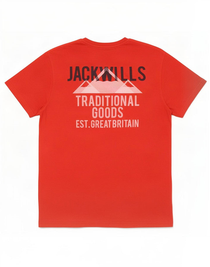Męska koszulka z grafiką Jack Wills, bawełniana, średnia czerwona
