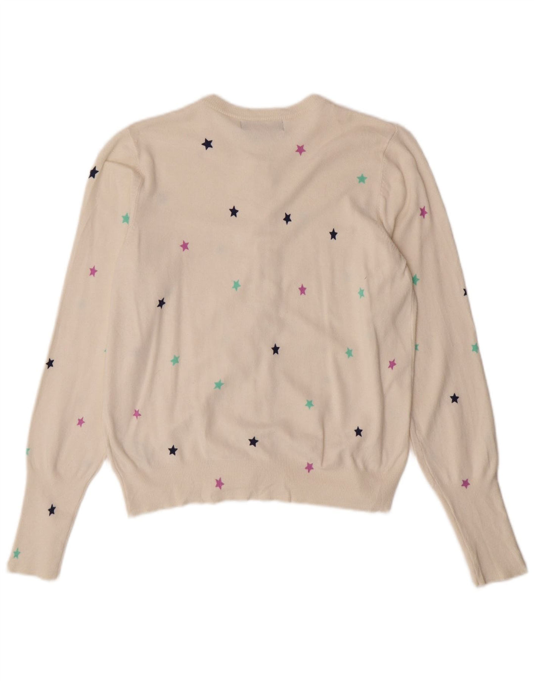 MARKS & SPENCER Womens Cardigan Sweater UK 12 Medium Off White Spotted