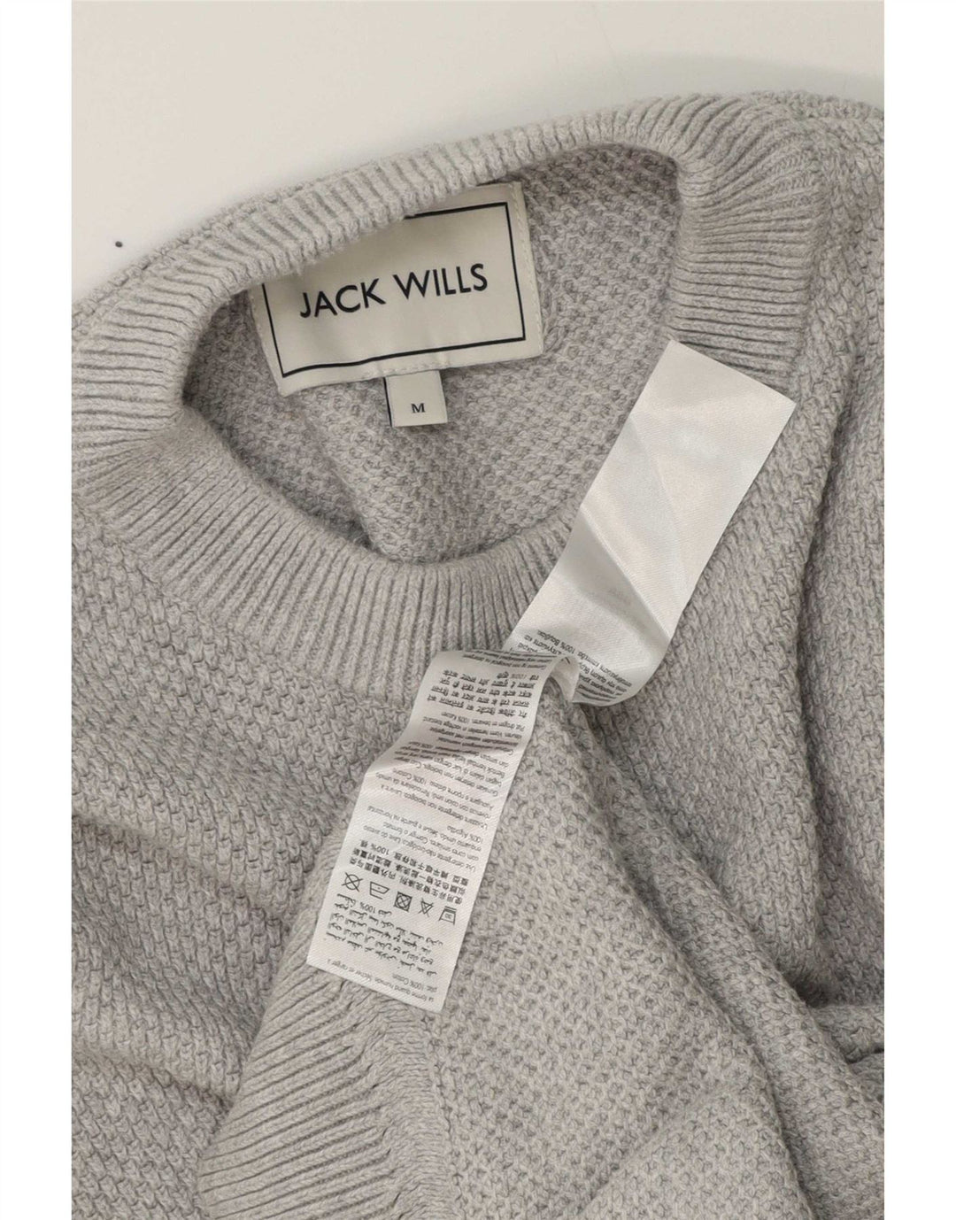 Męski sweter z okrągłym dekoltem Jack Wills, średnioszary, bawełniany