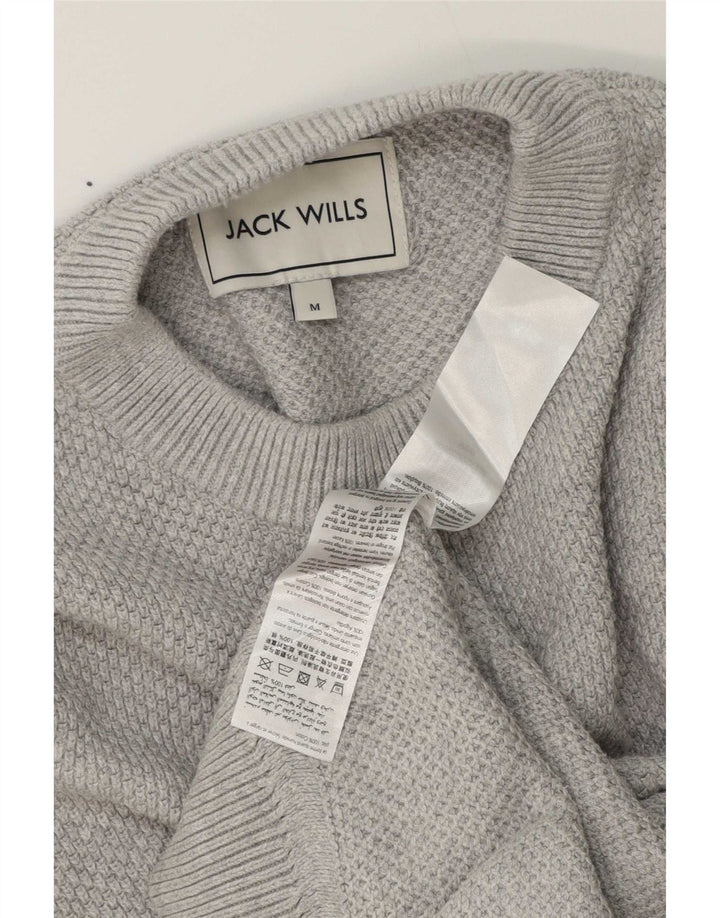 Męski sweter z okrągłym dekoltem Jack Wills, średnioszary, bawełniany