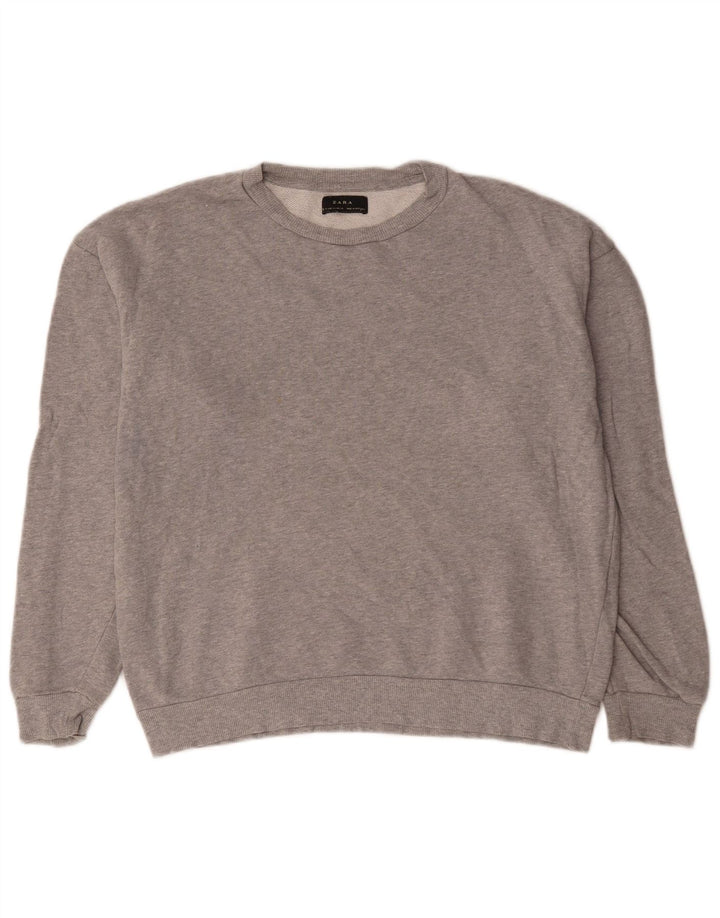 Męska bluza Zara Sweter Średnioszary, bawełniany nakrapiany