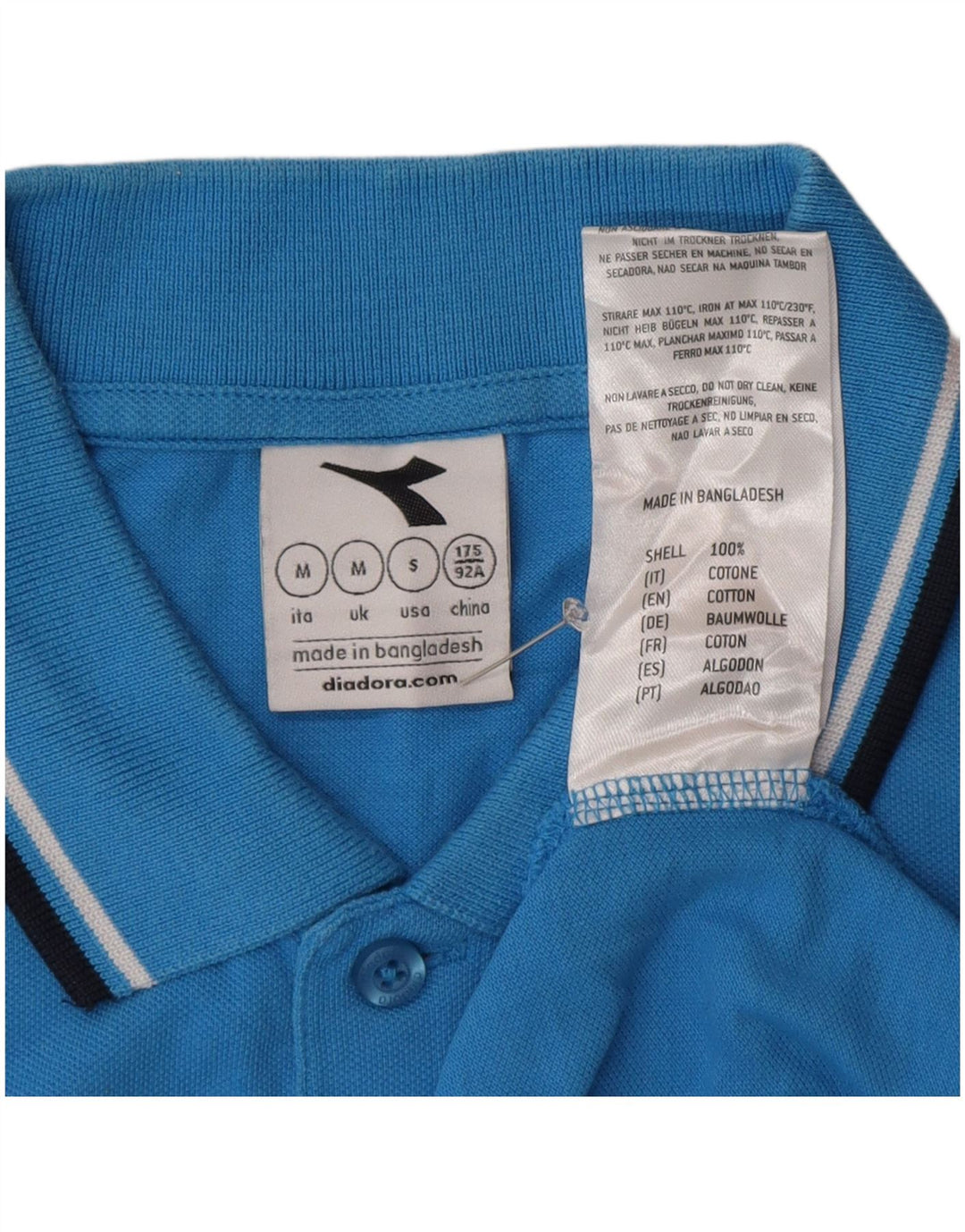 Męska koszulka polo Diadora, niebieska, bawełniana
